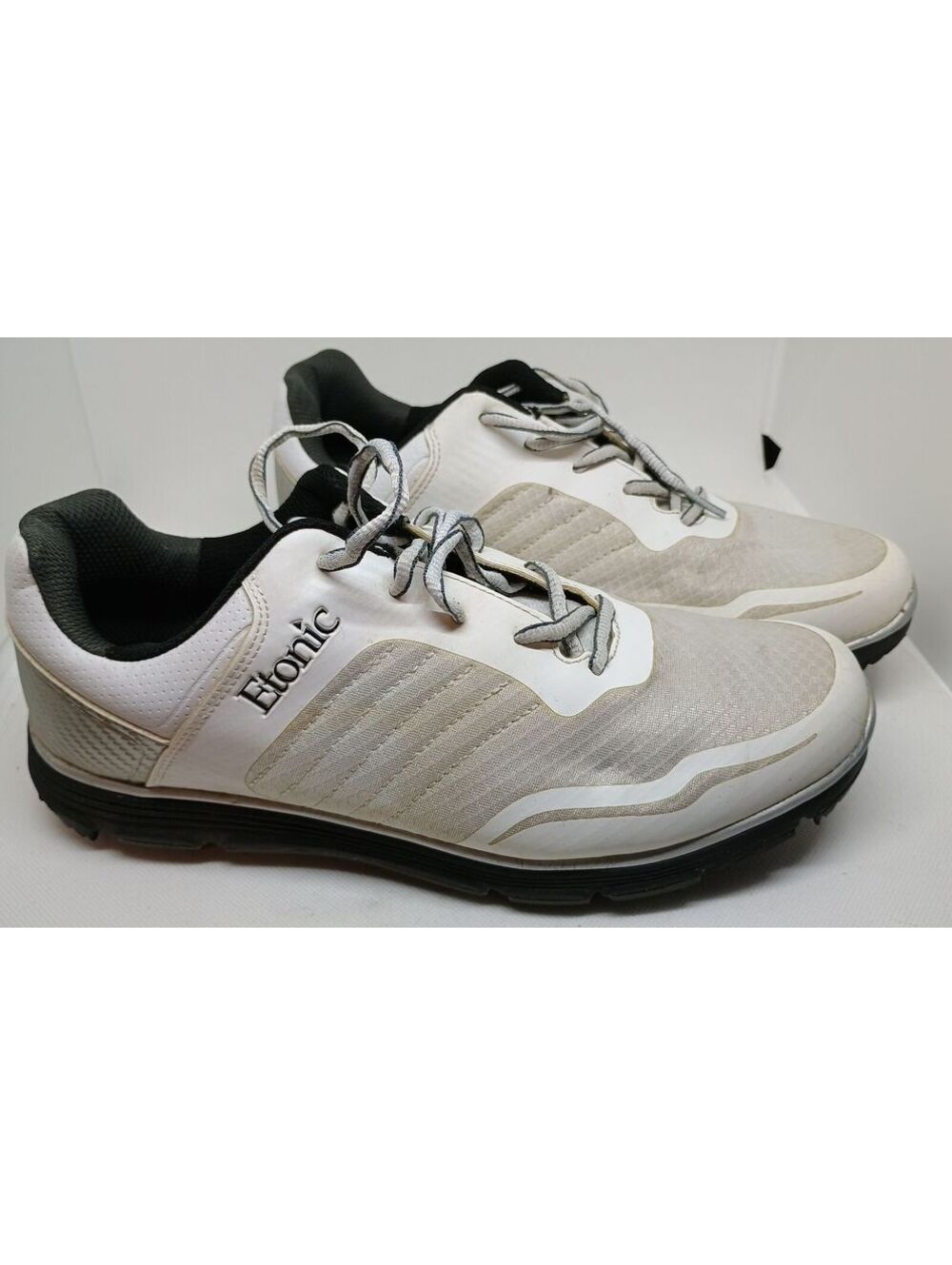 Etonic Mens Spikeless Golf Shoes Size 10 M White Grey Mesh Athletic EG600WK